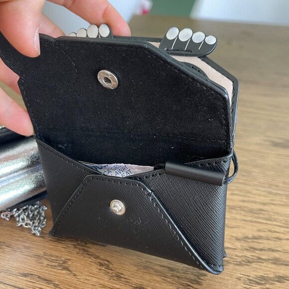 NEW! Karl Lagerfeld Maybelle Envelope card case crossbody -Black - Picture 4 of 4